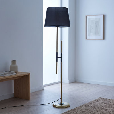 Elysian Black Drum Shade Floor Lamp