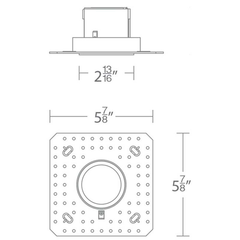Aether LED Round Invisible 2.8125" Wall Washer Recessed Trim, Black, 2700K/85