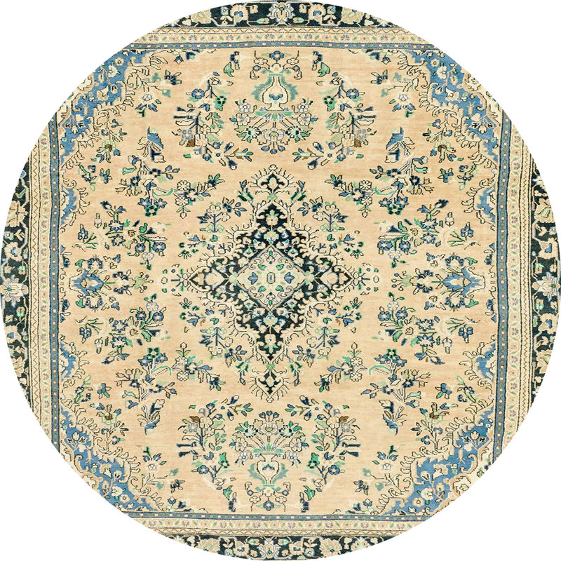 Abstract Indoor Rug, Round 8'