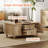 Rustic Wooden Coffee Table With Storage Cabinet-1787591499