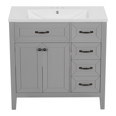 Ashala 35.9'' Free Standing Single Bathroom Vanity with Ceramic Top -  Wildon HomeÂ®, 61125D05BD154F34A5FE824D2EFB18FB