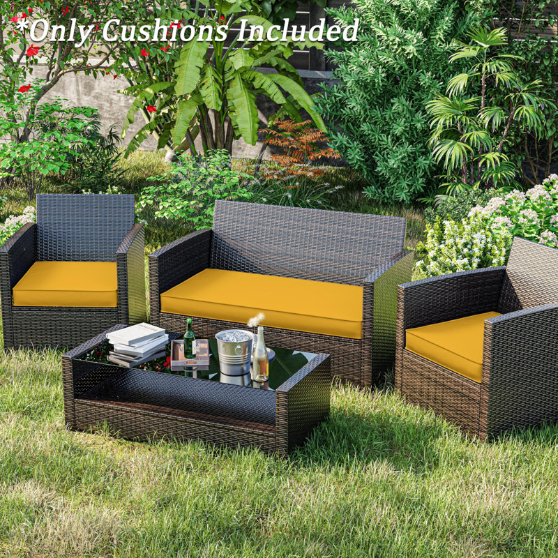 Outdoor Seat Cushions (Set Of 3), Yellow