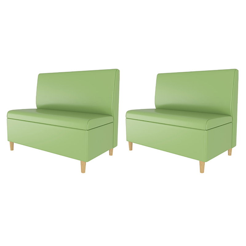 Banc de rangement rembourré en similicuir Cafe