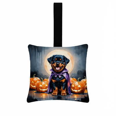 Rottweiler Puppy Halloween Hanging Square Fabric Ornament 3.5 × 3.5