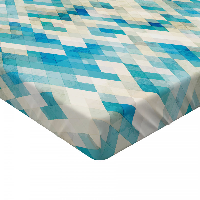 Microfiber Geometric Fitted Sheet, Twin XL Fitted Sheet