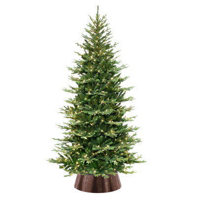 Slim 7.5' Pre-Lit Spruce Christmas Tree