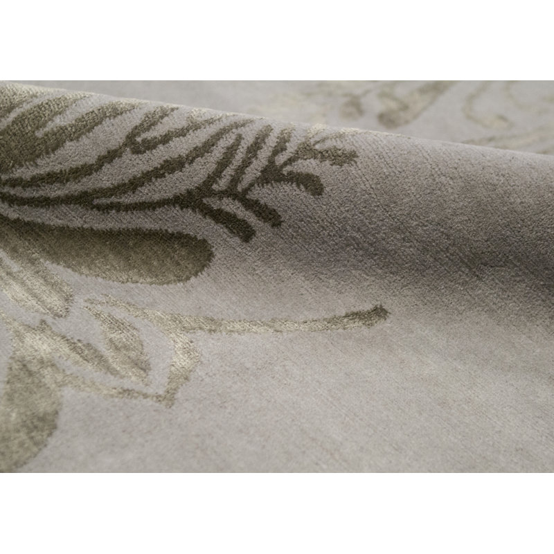 Tapis gris de haute qualité noué à la main