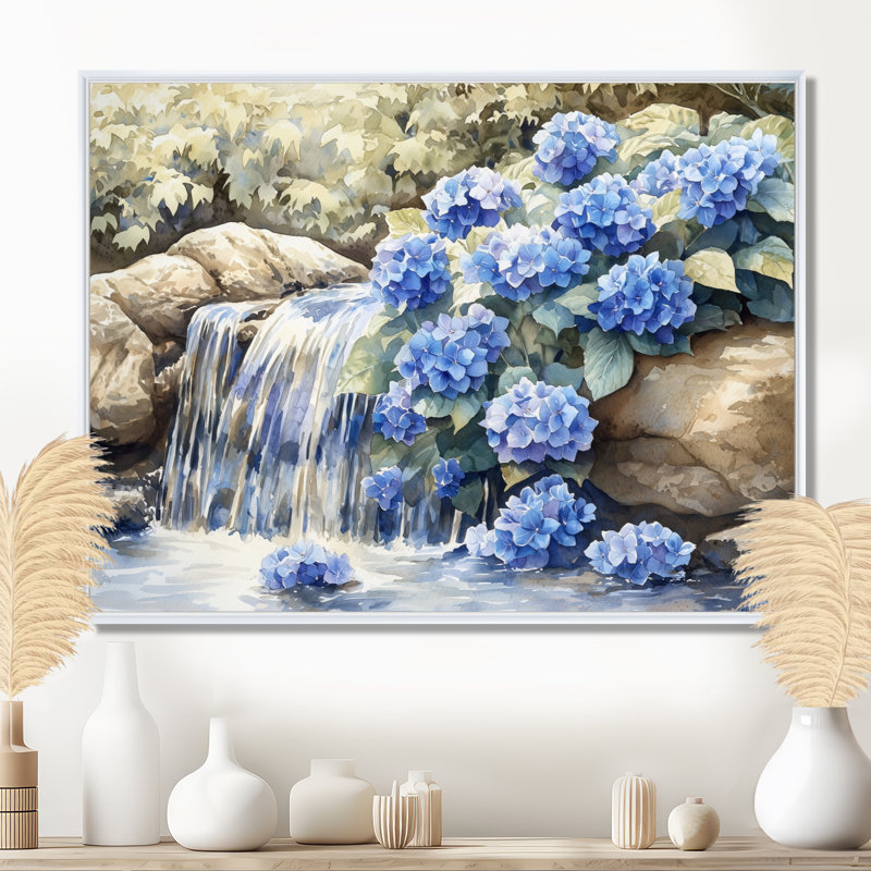 Inanna - Floral Wall Art, Impression encadrée flottante, H 24 po x l 32 po, Blanc