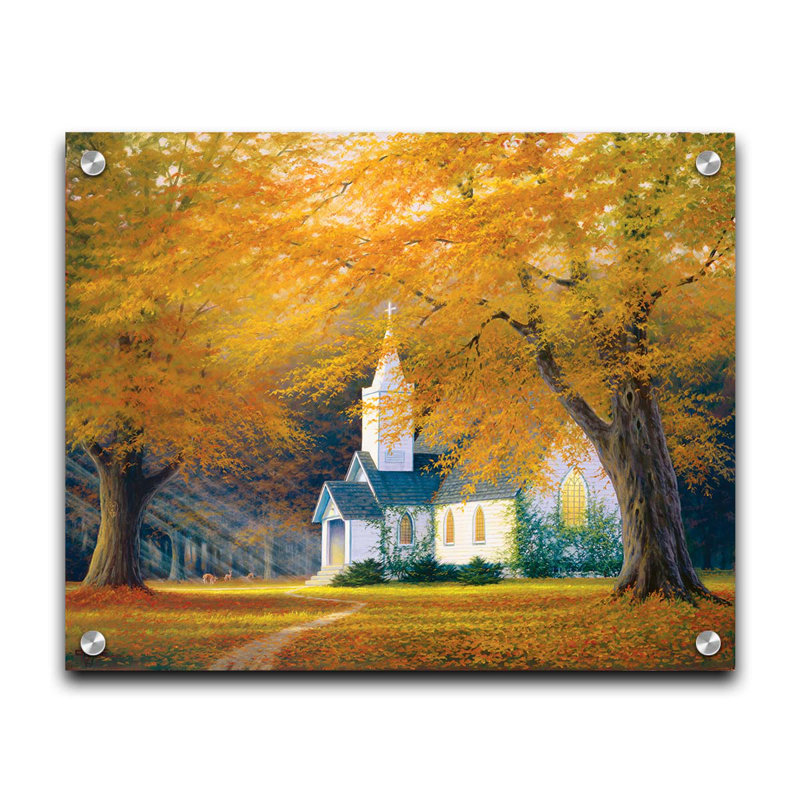 «Church in the Glen» par Charles White, Sans cadre en plastique / acrylique, H 24 po x l 30 po