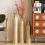Vases décoratifs en métal Vases centraux en métal avec motifs de vignes en croissance, ensemble de 3 vases pour la décoration intérieure 34 po, 29 po, H 25 po, or