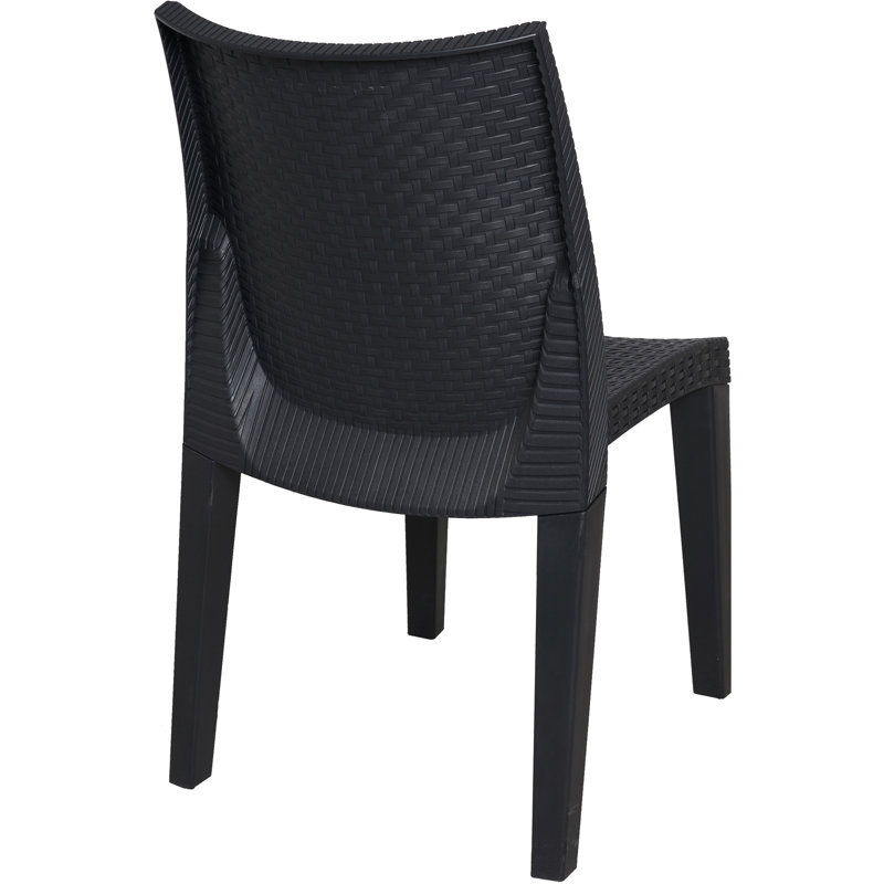 Emanuele Outdoor Chair For Dining Table, Garden Seat, Rattan Effect Outdoor Armchair, 48X55H86 Cm, Anthracite