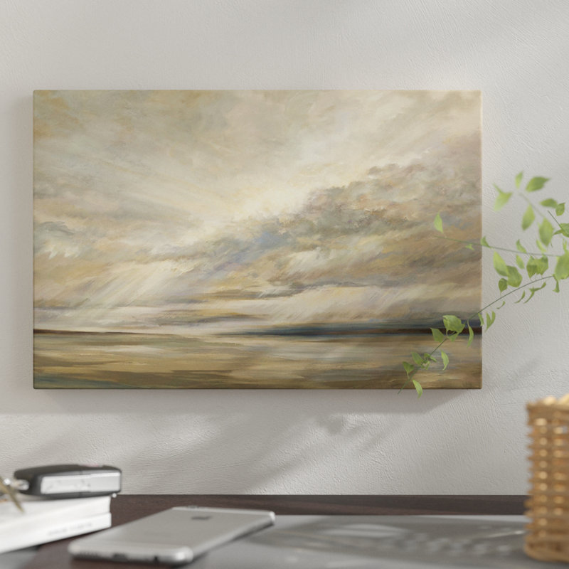 «Storm on the Bay», reproduction sur toile, H 18 po x l 26 po x P 1,5 po, Toile tendue, Pas de tapis