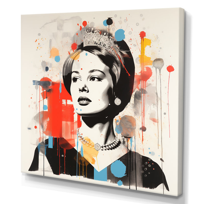 Pop Art Queen Elizabeth S Magazine I - célébrité, art mural, Toile tendue, H 30 po x l 30 po x P 1,5 po