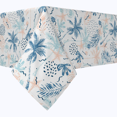 Rectangular Tablecloth, 100% Cotton, 52X104", Tropical Summer