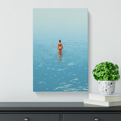 Swimming Minimalism Art No.3 - Wrapped Canvas