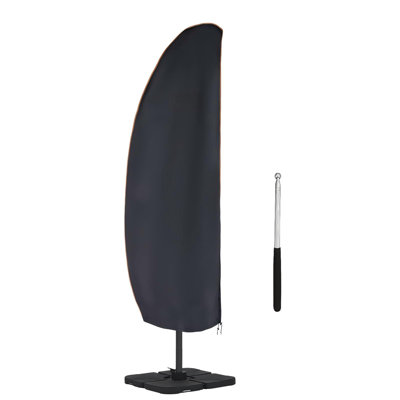 Cantilever Umbrella Cover, Patio Umbrella Cover 420D Oxford Fabric Waterproof and Sun Protection, Offset Umbrella Cover with Telescopic Rod and Zipper, Outdoor Umbrella Covers, (Black)