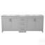 Meuble-lavabo double avec comptoir en quartz, lavabos en céramique, tablettes réglables et tiroirs à fermeture en douceur-626985594