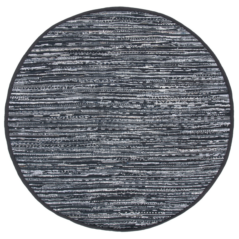 Rag Rug Hand Woven Cotton Rug, Round 4'