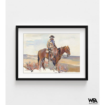 «Western Rider» par Marilyn Hageman, reproduction d'art de la peinture Western, impression de vie de cowboy, impression de style de vie à la ferme, décor de vieux ranch, impression de ferme moderne