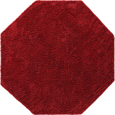 Tapis à poils longs Ashmita de couleur rouge ambre