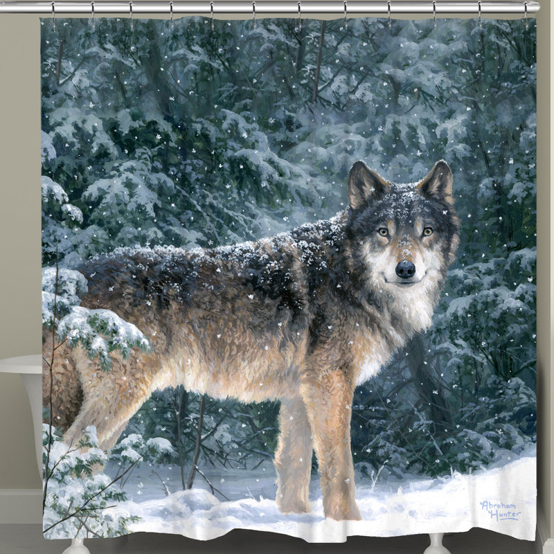 Rideau de douche Mazzone Snow Wolf