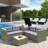 4 Piece Sofa Set With Storage Box Grey