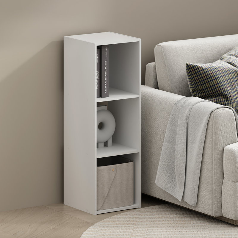 Nicholis 89.92cm H x 30.73cm W Cube Bookcase, White