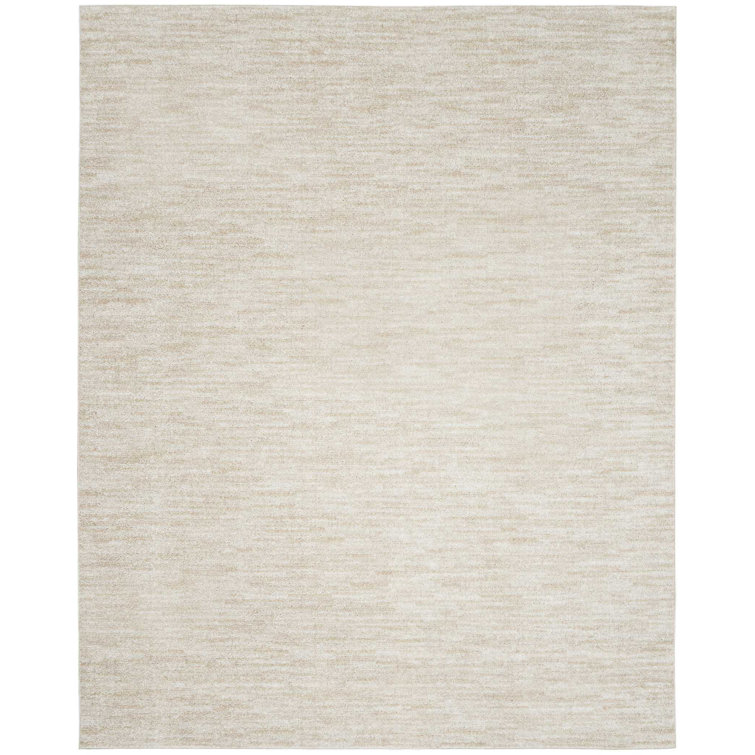 Mullican Sandy Solid Ivory/Beige Easy Care Indoor/Outdoor Area Rug