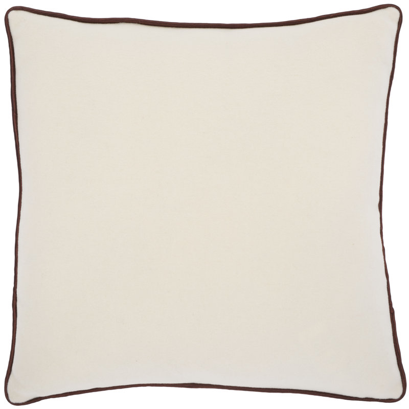 Coussin en laine 18 x 18 Alaia, Ivoire / brun