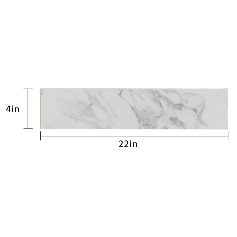 Éclaboussure latérale de lavabo de salle de bain 22 po x 4 po, pierre de marbre d'ingénierie, couleur, design américain et teinture - facile à installer avec trous de robinet pré-percés, taille, durabilité à long terme, trou de trop-plein