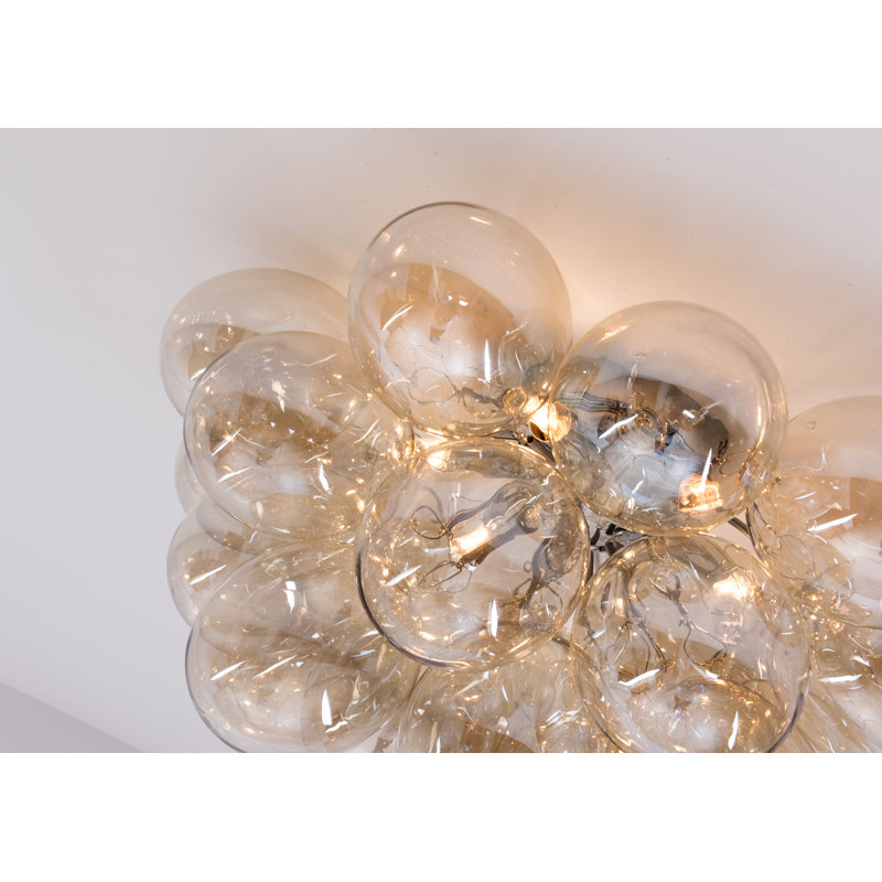 Abdurrahman Glass Semi Flush Mount, Gold