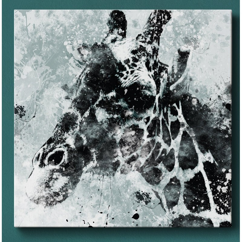 Girafe - reproduction sur toile, H 10 po x l 10 po x P 1,5 po