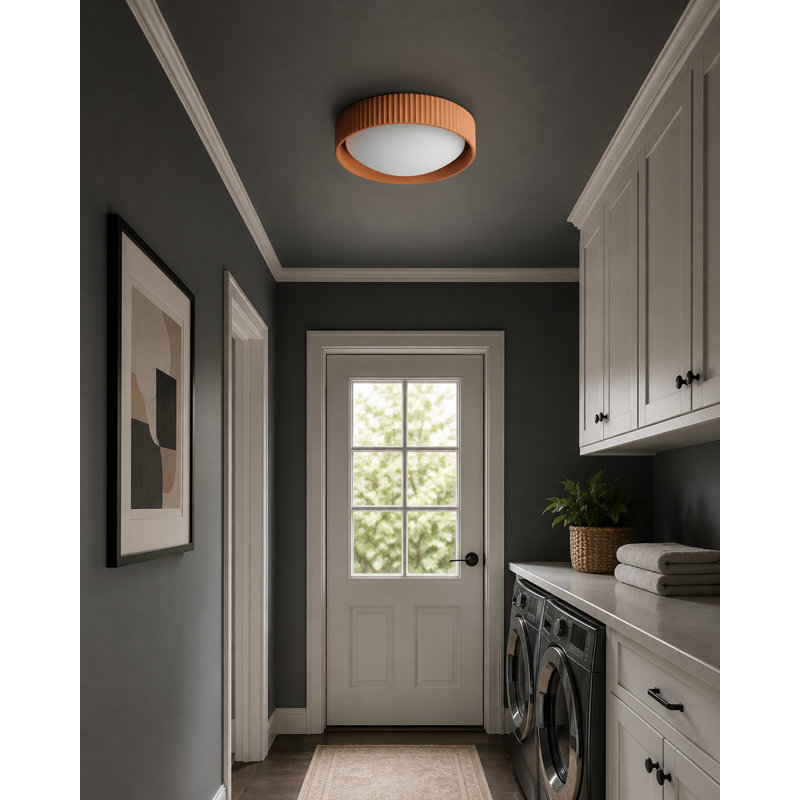 Carran Acrylic LED Flush Mount, Terra Cotta