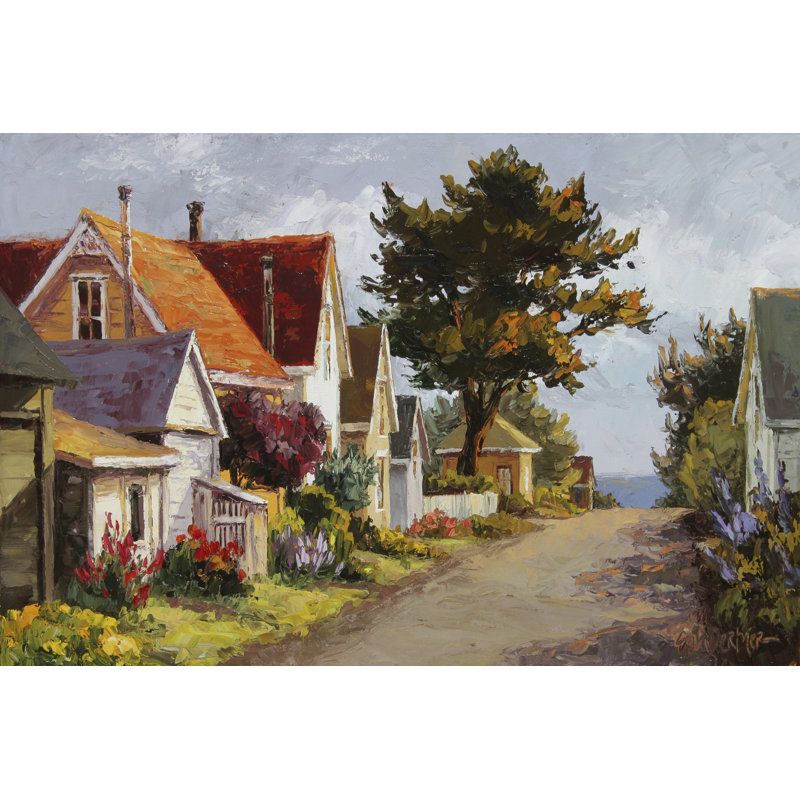 Sunlit Side Street - Wrapped Canvas Print, 30cm H x 46cm W x 3.8cm D