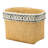 Geometric Trim Brown Multi Rectangular Basket Planters Of 2 Cement For Indoors Or Outdoors Use, L:10.4X8.7X7.9 S:7.3X5.5X5.9 Inches, 12.1 Lbs Decor,