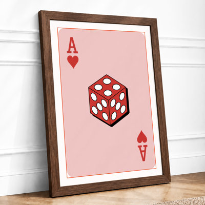 Dice & Hearts Vintage 1 Piece Single Picture Frame Wall Art