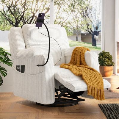 Fauteuil inclinable berçant et pivotant avec chauffeur et massage Beige