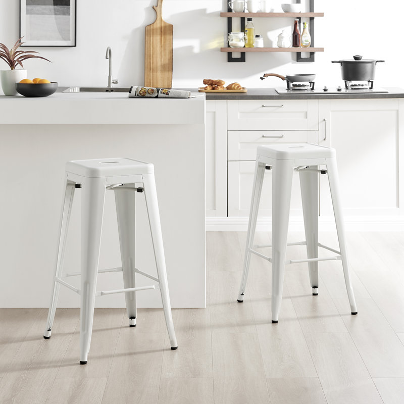 Honora 76cm Stool, White