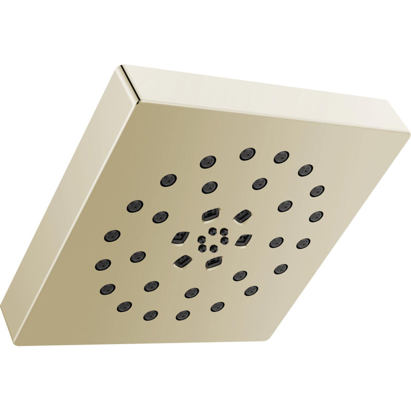 Multi Function Fixed Shower Head with H2Okinetic Technology, Lumicoat Polished Nickel