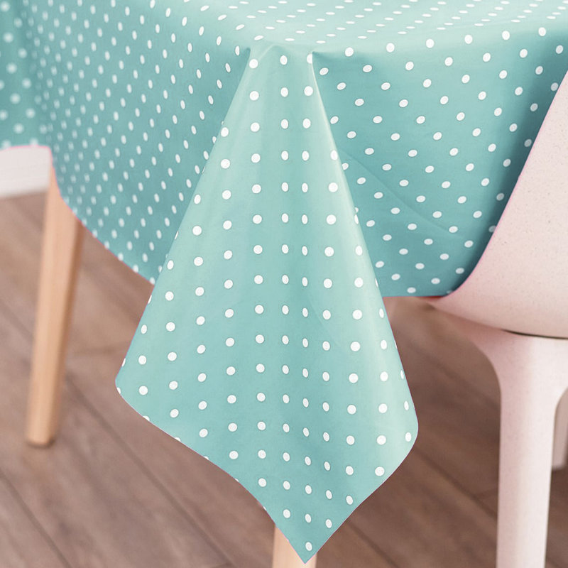 Knowle Rectangle Dots Polyester Tablecloth, Blue