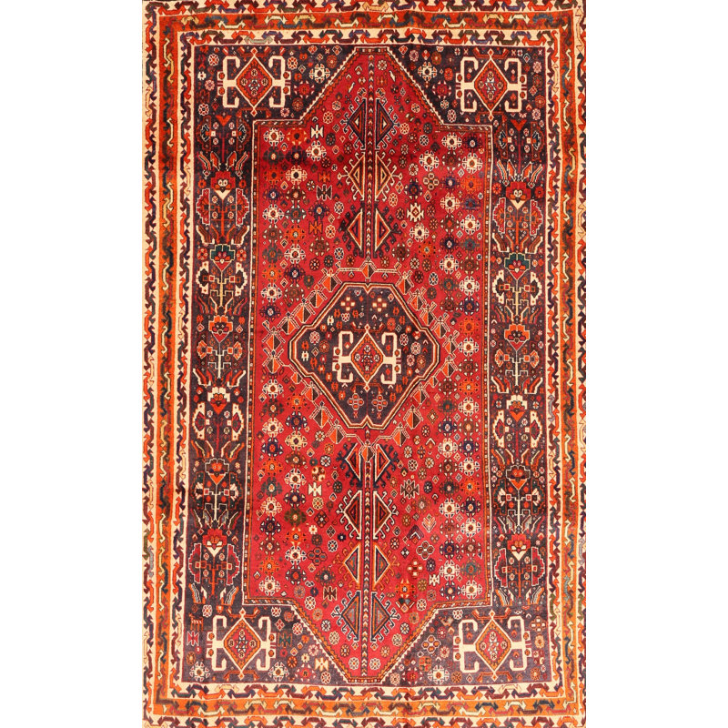 Tapis traditionnel rouge / noir Craigwood, Rectangle 5 pi x 7 pi