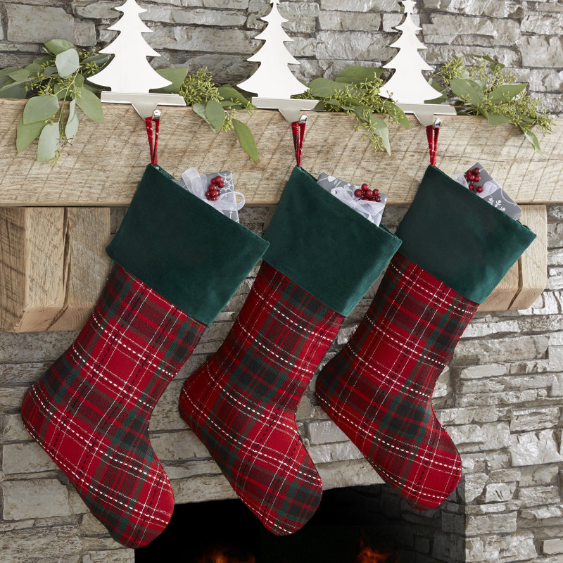 Personalization Mall Holiday Plaid Christmas Stocking