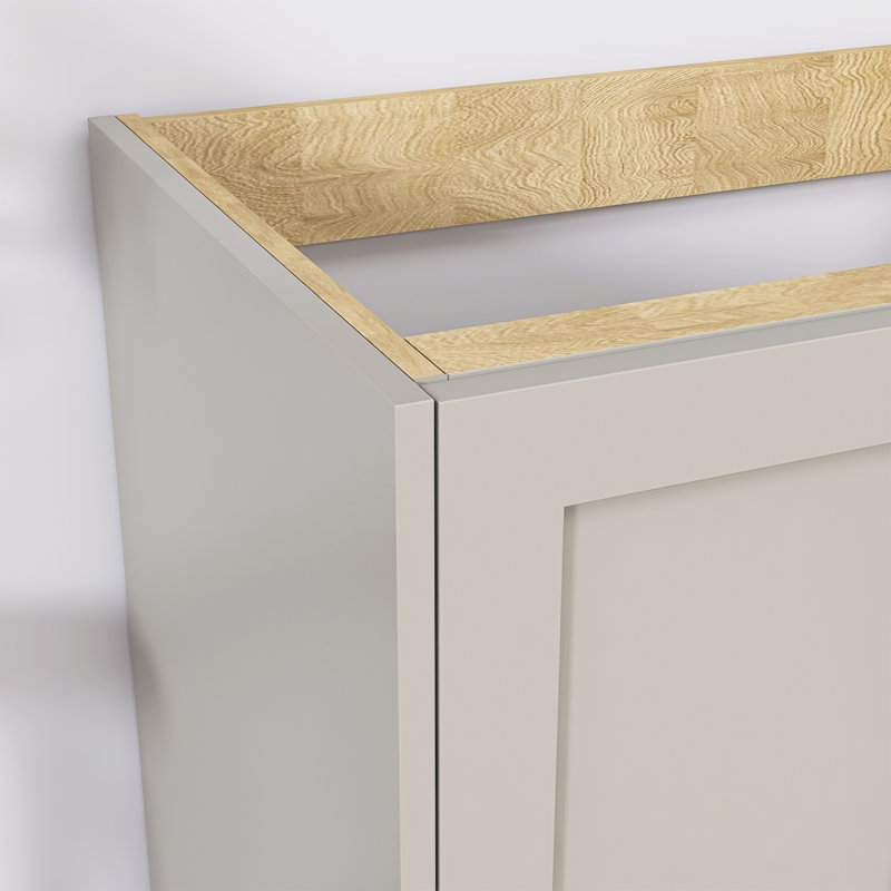Base de meuble-lavabo simple en bois massif de 42 po seulement, Gris clair