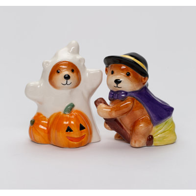 Halloween Bear Witch And Ghost Salt And Pepper