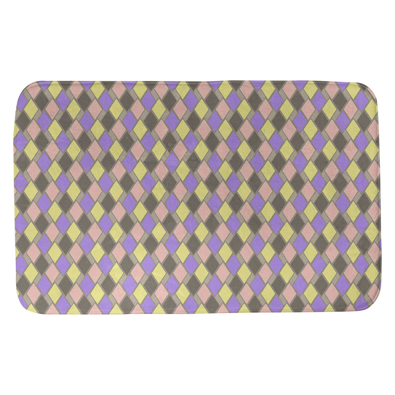 Leffel Memory Foam Non-Slip Bath Rug, 17" W x 24" L, Brown/Cream