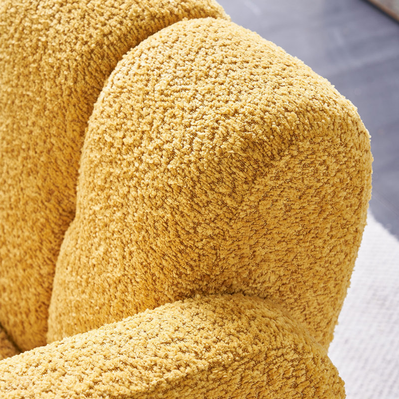 Chaise d'appoint pratique et large rembourrée, Boucle jaune