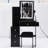 Left Side Vanity Table - 2 Ac + Ports, Extra Large Touch Led Mirror, , Cushioned Stool, Black , American Small Dressing And Stool Package, Socket,-1372098977