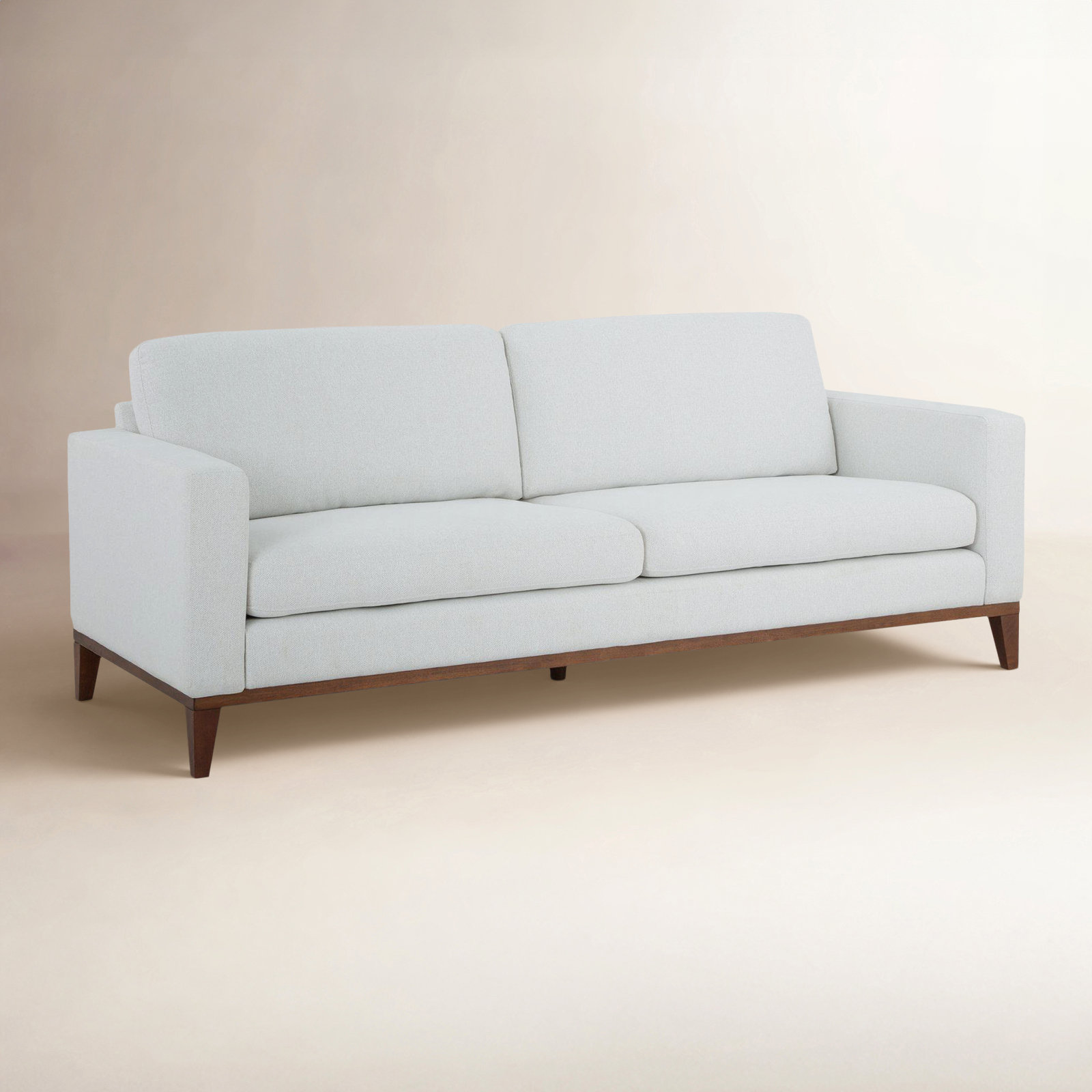Libra 85" Sofa, White Performance Basketweave