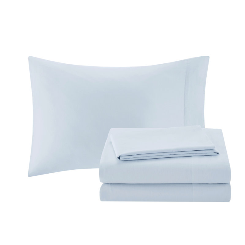 Couette 12 pièces King - Bleu/brun avec draps en coton 200 fils et magnifique motif cachemire