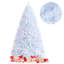 Arbre de Noël artificiel en PVC avec extrémités de branches irisées et base en métal, blanc-1544893930
